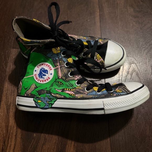 Converse Other - Converse Chuck Taylor All Star Dinoverse Dinosaur Hi Top Sneakers Kids Size 2